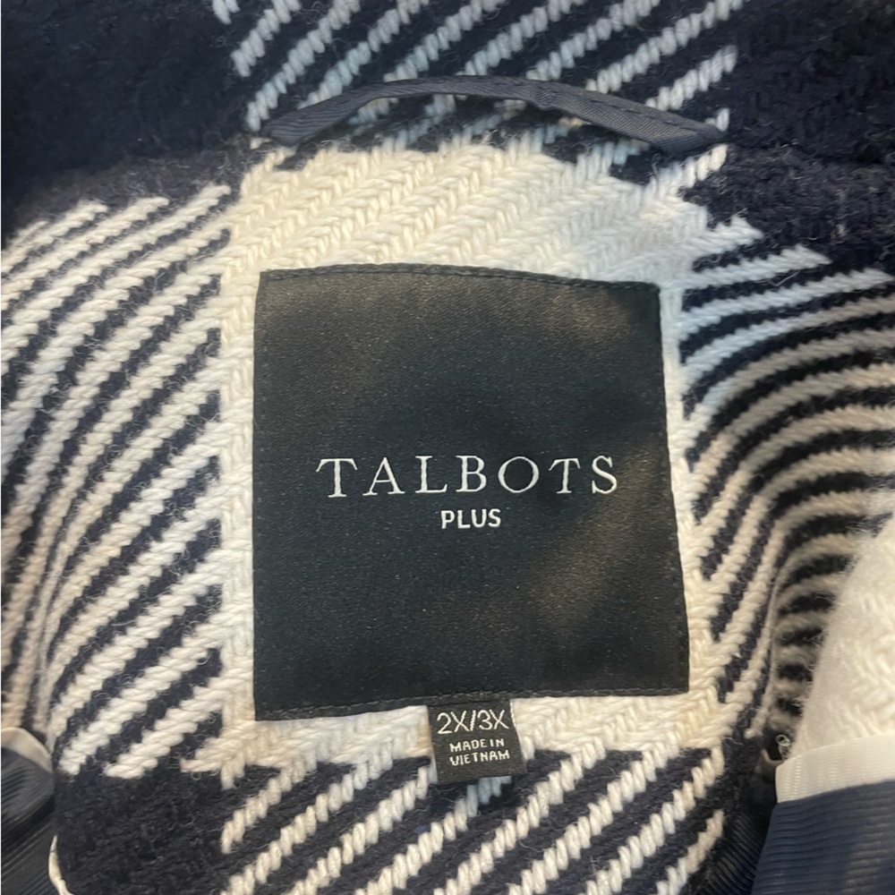 Talbots wool blend buffalo check cape - 2X/3X - Picture 4 of 5